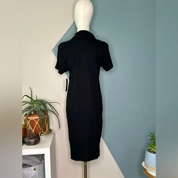 U.S. Polo Assn. Black Cotton Polo T-Shirt Dress M NWT - Picture 5 of 11